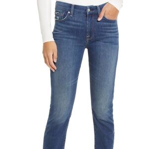 7 For All Mankind Women's Dark Blue Skinny crop Jeans